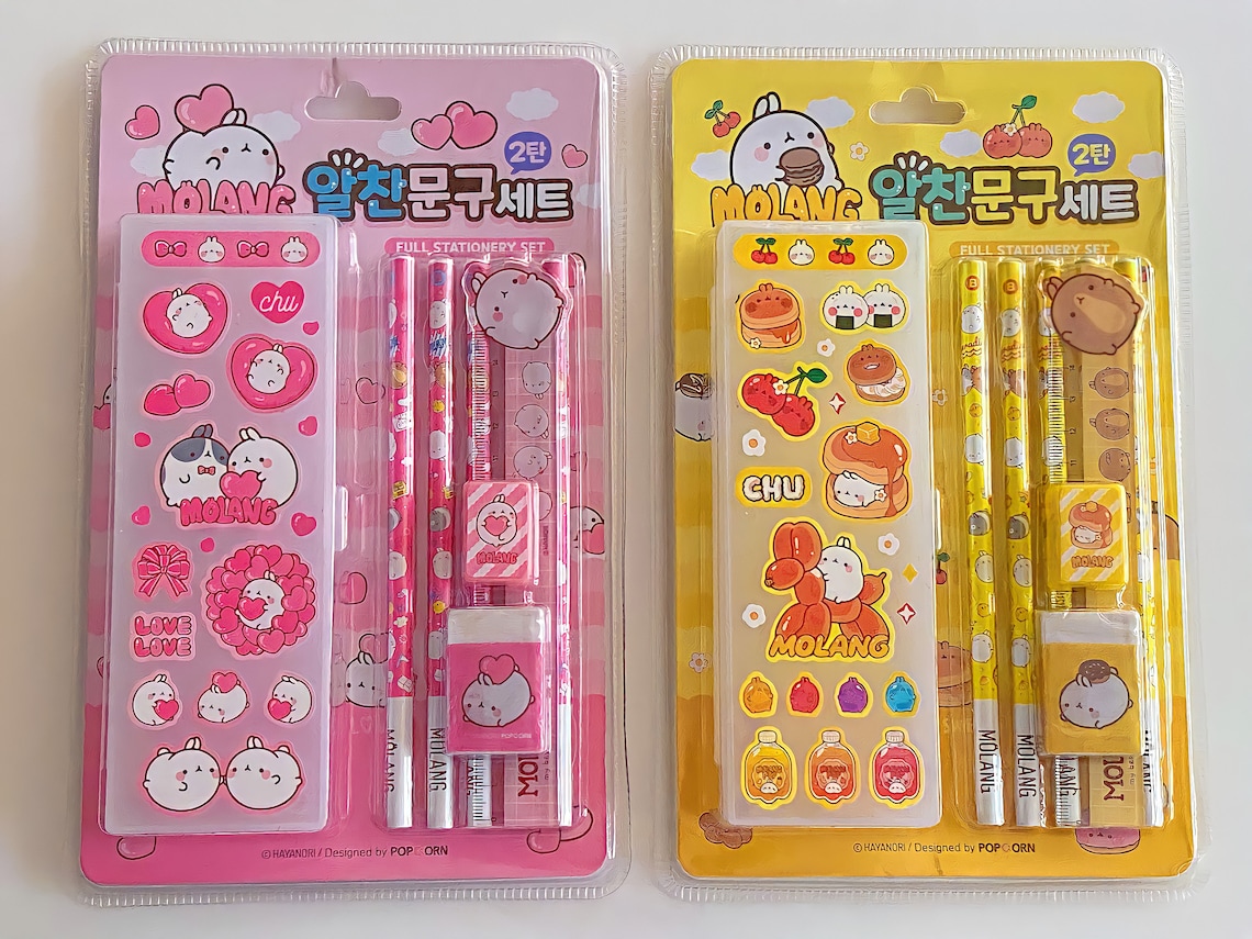Kawaii Cute Molang Stationery School Office Supplies Gift Box Etsy