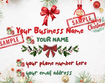 Christmas business card single front template