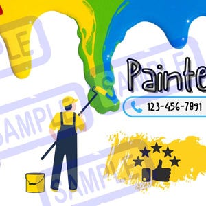Editable Painter Business Card | Single Front Digital Template | Canva Business Card Design