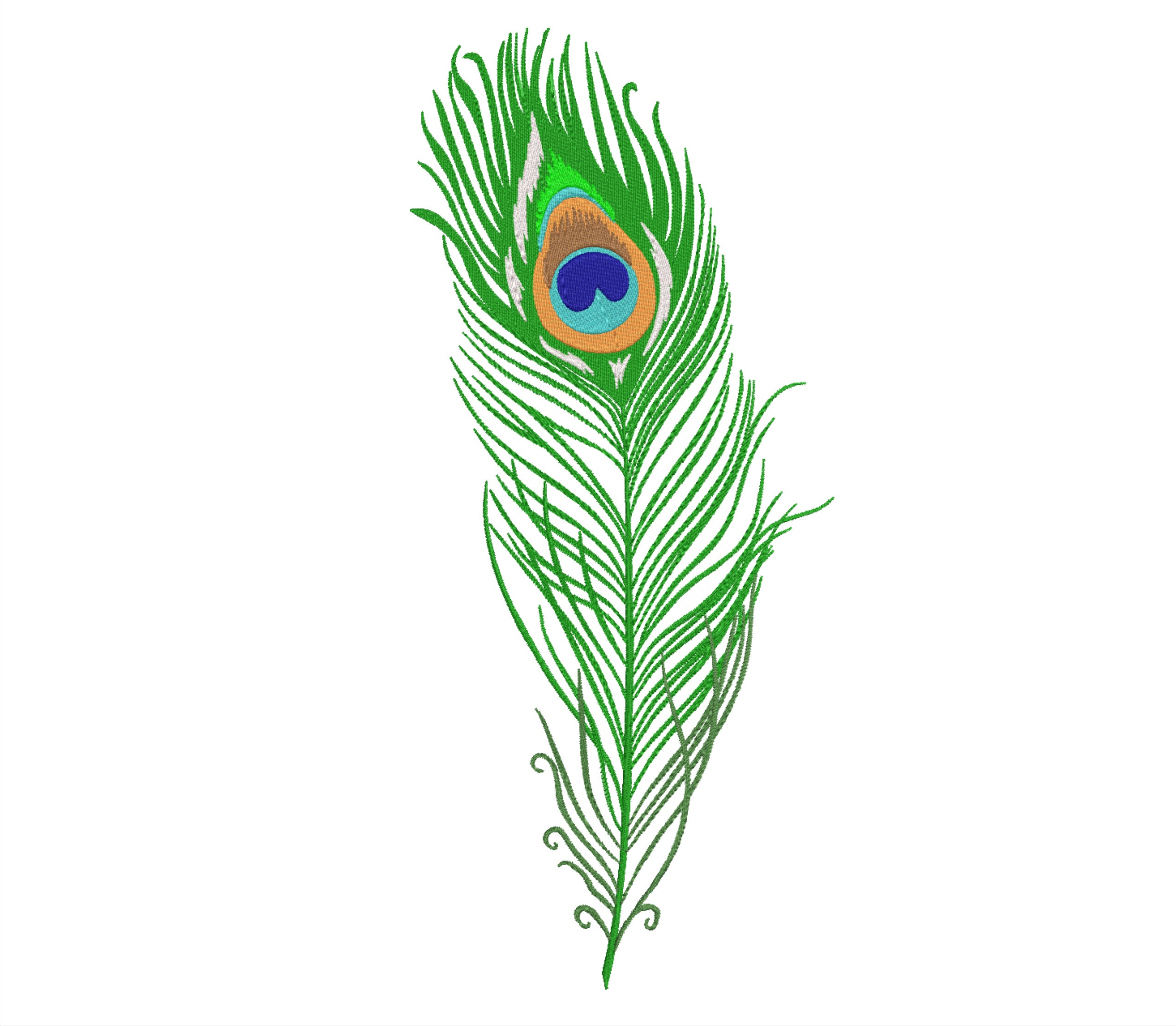 Peacock feather Embroidery Design Embroidery pattern Instant Etsy