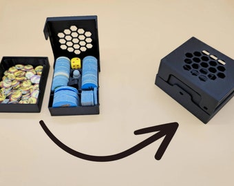 Docks/Numbers/Dice/Robber/Pirate Holder for Catan and Seafarers and 6 Player Extensions with Lid for Catan 4th and 5th Edition Only