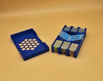 Tokens Tray for Catan Traders & Barbarians and Extension. With Lid.