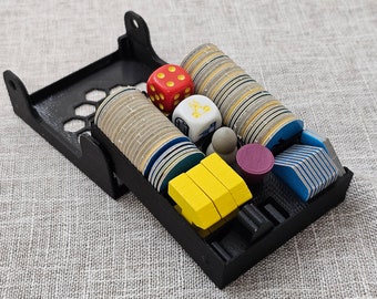 Accessories Holder for Catan and Cities Knights and 6 Player Extensions with Lid for Catan 4th and 5th Edition Only
