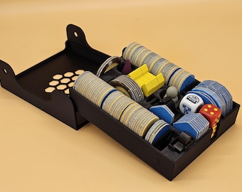 Accessories Tray for Catan, Seafarers, Cities Knights, and Explorers Pirates and Extensions, with Lid for Catan 4th and 5th Edition Only