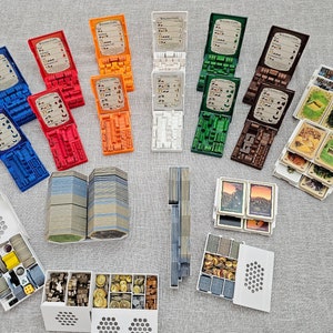 Organizer for Catan and 4 Expansions and Extensions, Seafarers, Cities Knights, Trader Barbarians, Explorers Pirates, fits 10 boxes into 3