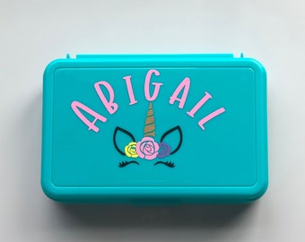 Pencil Box, Kids pencil case, travel case, back to school supplies, girls pencil case, boys pencil box, personalized plastic case,crayon box
