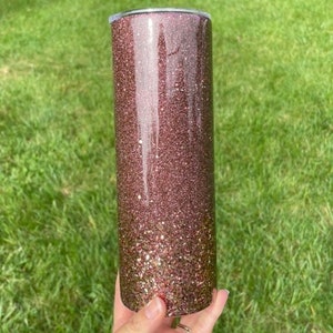 Wine and gold glitter tumbler, fall tumbler, birthday gift for friend, bridal party gift for bridesmaid, personalized glitter tumbler image 1