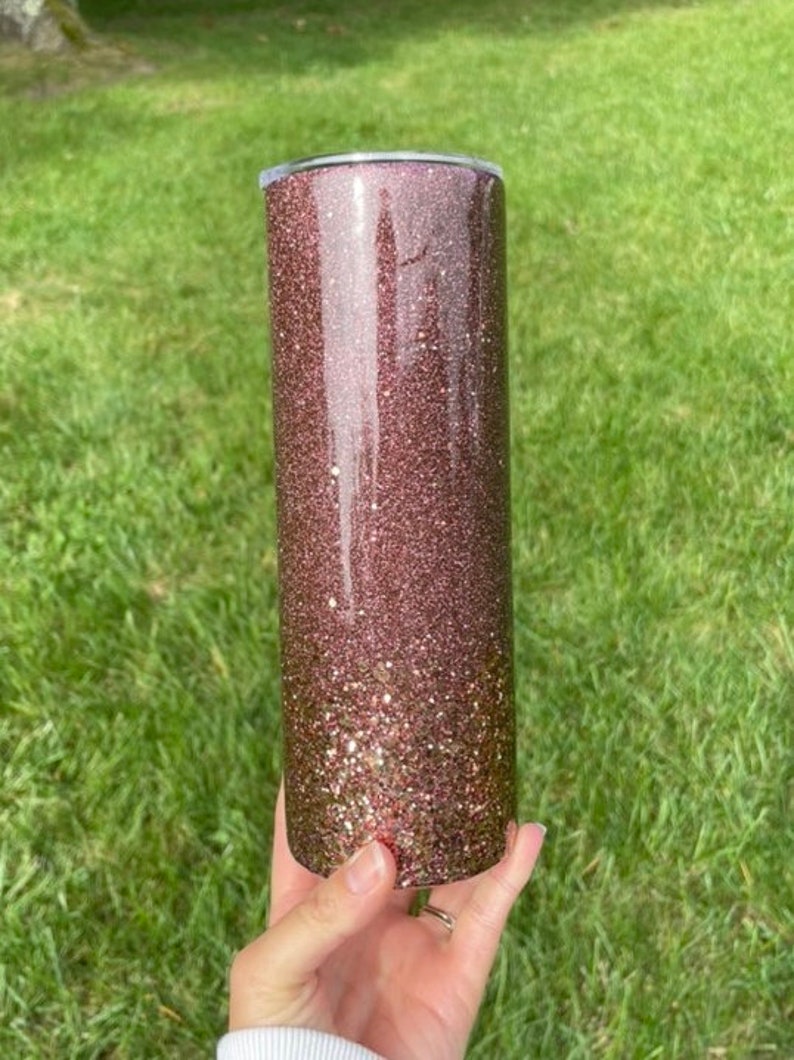 Wine and gold glitter tumbler, fall tumbler, birthday gift for friend, bridal party gift for bridesmaid, personalized glitter tumbler image 1