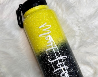 Glitter ombré tumbler, custom sports water bottle, mom life tumbler, Mothers Day gift for mom, water bottle for coach, birthday gift for mom