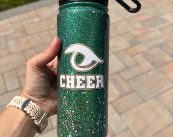 Personalized glitter tumbler, Custom cup with name, birthday gift for sister, bridal party gift for bridesmaid, green glitter tumbler