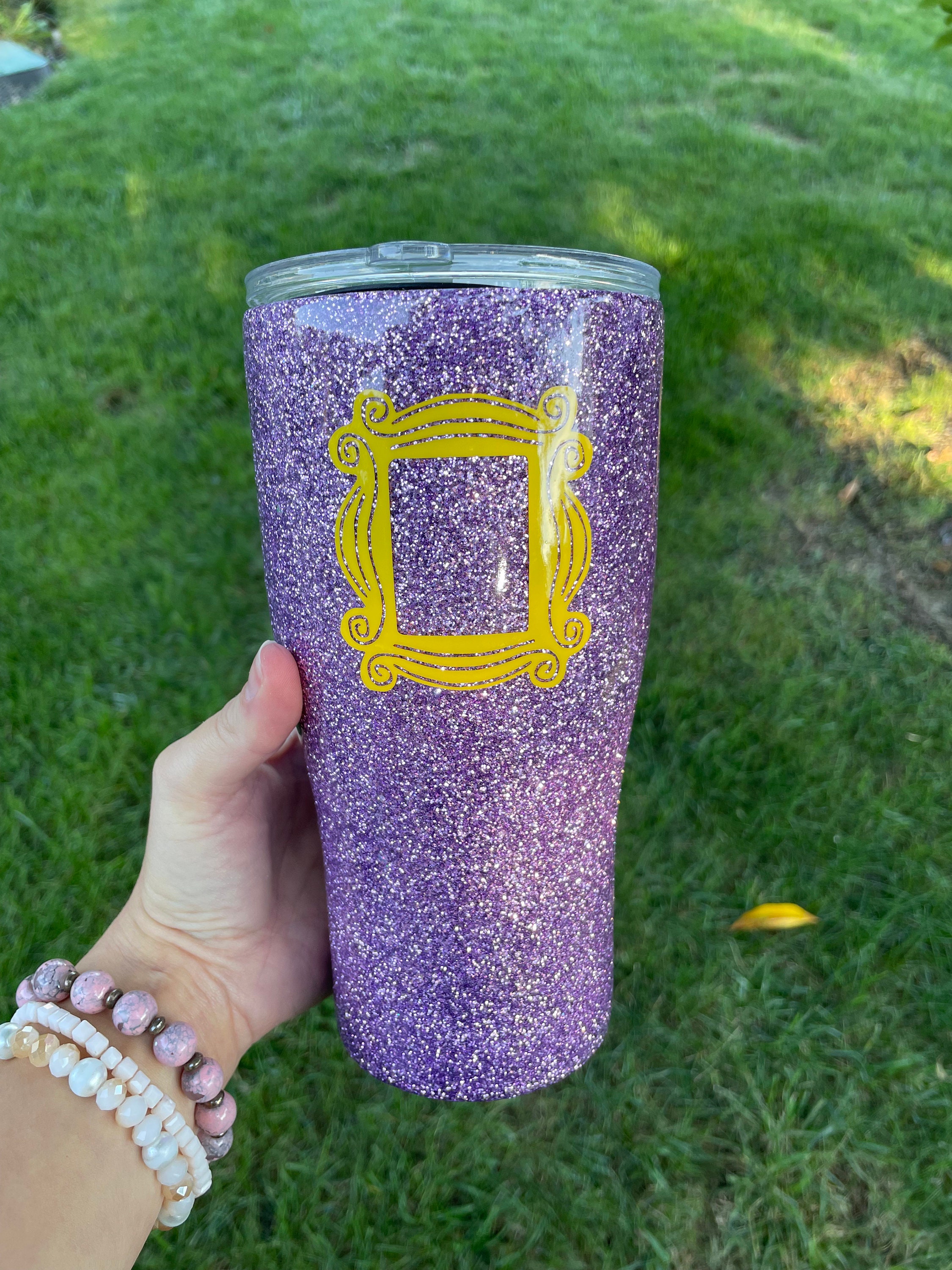 Friends glitter tumbler, personalized glitter tumbler, friends picture frame, birthday gift for sister, friends themed gift
