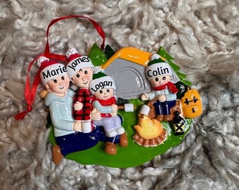 Camping ornament for brother, personalized family Christmas ornament,  2023 family ornament, outdoors Christmas ornament for cabin