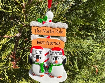 2026 Personalized Christmas ornament, penguin ornament, Christmas gift for newlywed, custom Christmas gift for mom, first Christmas together