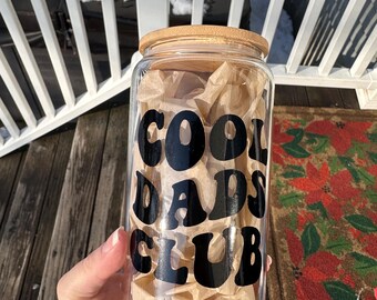 Cool dads club glass can, Father’s Day gift for husband, Father’s Day gift for dad, birthday gift for dad, pregnancy announcement gift