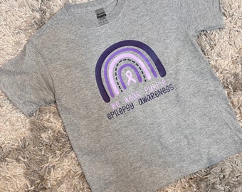 epilepsy awareness shirt, epilepsy rainbow shirt, epilepsy warrior, thoughtful gift for child, awareness shirt