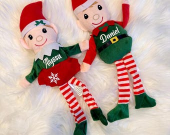 Personalized elf dolls, Christmas elf plush, holiday gift for students, stocking stuffer for kids, custom elf doll, gift under 10