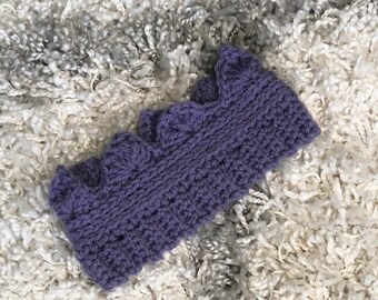 crown headband, birthday gift for girl, ear warmer headband, princess gift for daughter, cold weather accessories, crochet ear warmer
