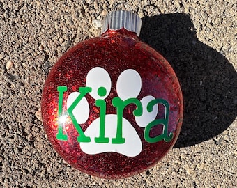 Pet Christmas ornament, Christmas gift for pet owners, paw print ornament, personalized dog ornament, Christmas gift for dog mom