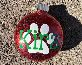 Pet Christmas ornament, Christmas gift for pet parents, paw print ornament, fur baby ornament, Christmas gift for dog mom