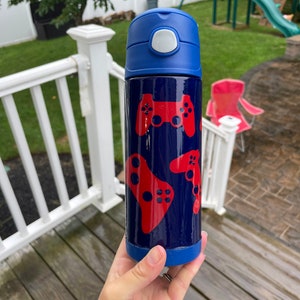 Video game tumbler, kids personalized water bottle, birthday gift for gamer, gamer gift for boys, leakproof tumbler, back to school cup