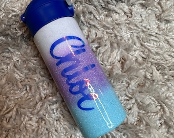 Ombré Glitter tumbler, kids water bottle personalized, gift for daughter, back to school cup, birthday gift for niece, summer camp cup
