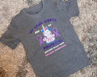 epilepsy awareness shirt, epilepsy unicorn shirt, epilepsy warrior, thoughtful gift for child, awareness shirt