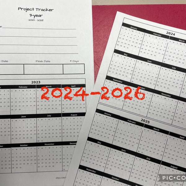 2024-26 Project Trackers 3-year (12 pack)  w/free yearly tracker