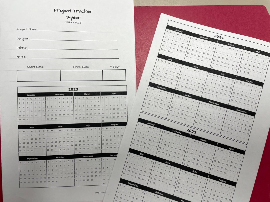 Tracker Cards.pdf 2024-26 Project Tracker Cards 3-year 25 Pack W/free Yearly - Etsy