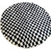 White and Black Checkered Round Rug, Berber Round Rug, Wool Round Rug ...