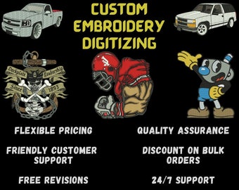 Custom Embroidery Digitizing / Best Digitizing / Logo Digitizing / Image Digitizing / Embroidery Digitizing Service / Embroidery Design