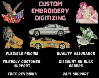 Custom Embroidery Digitizing / Best Digitizing / Logo Digitizing / Image Digitizing / Embroidery Digitizing Service / Embroidery Design