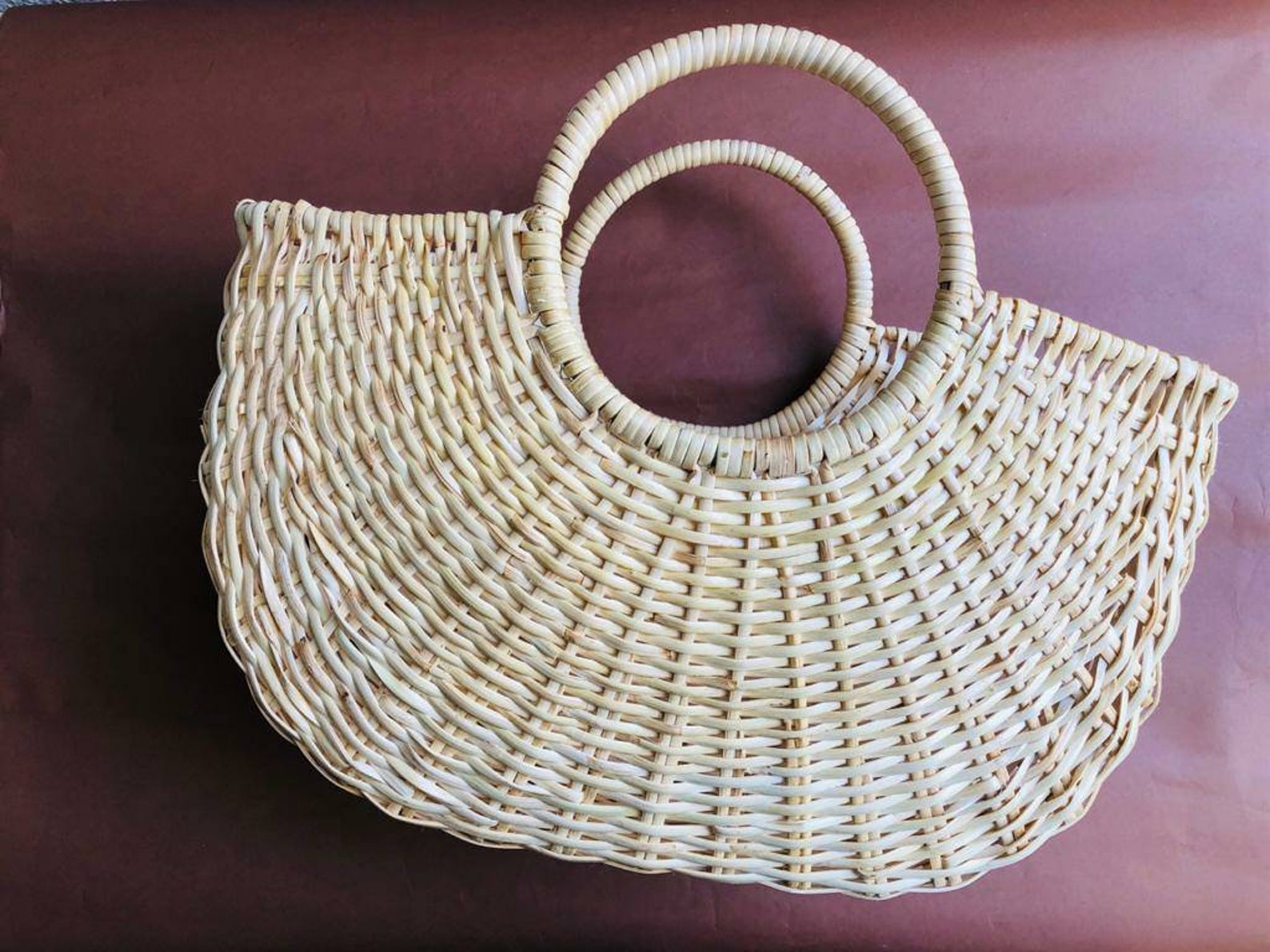 Vintage Hand woven Sri Lankan True traditional cane bag | Etsy