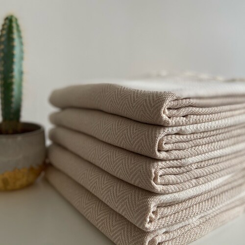 Turquoise Sofa Throw With Fine Herringbone Design Cotton Etsy UK