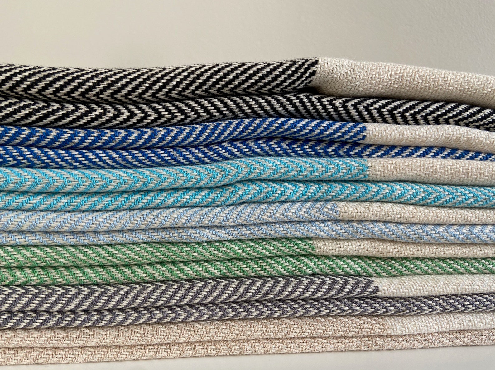 Grey Sofa Throw with Fine Herringbone Design Cotton Throw Etsy