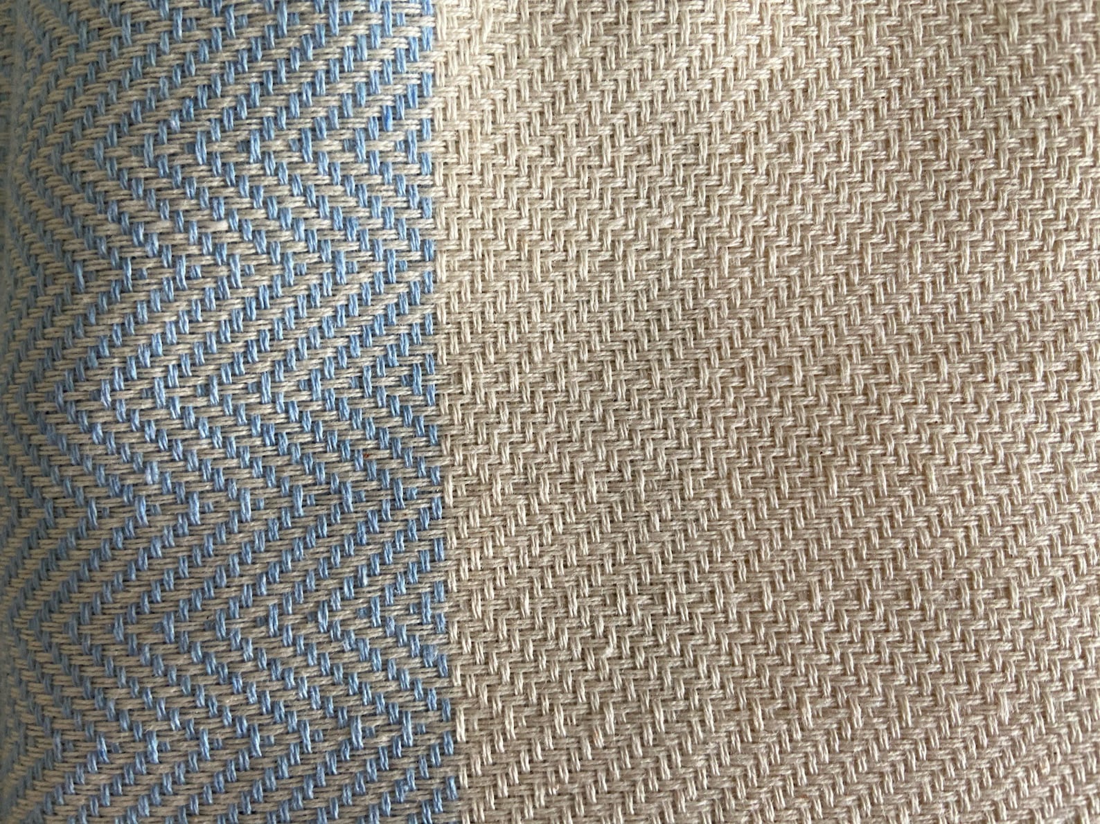 Pale Blue Sofa Throw With Fine Herringbone Design Cotton Etsy UK