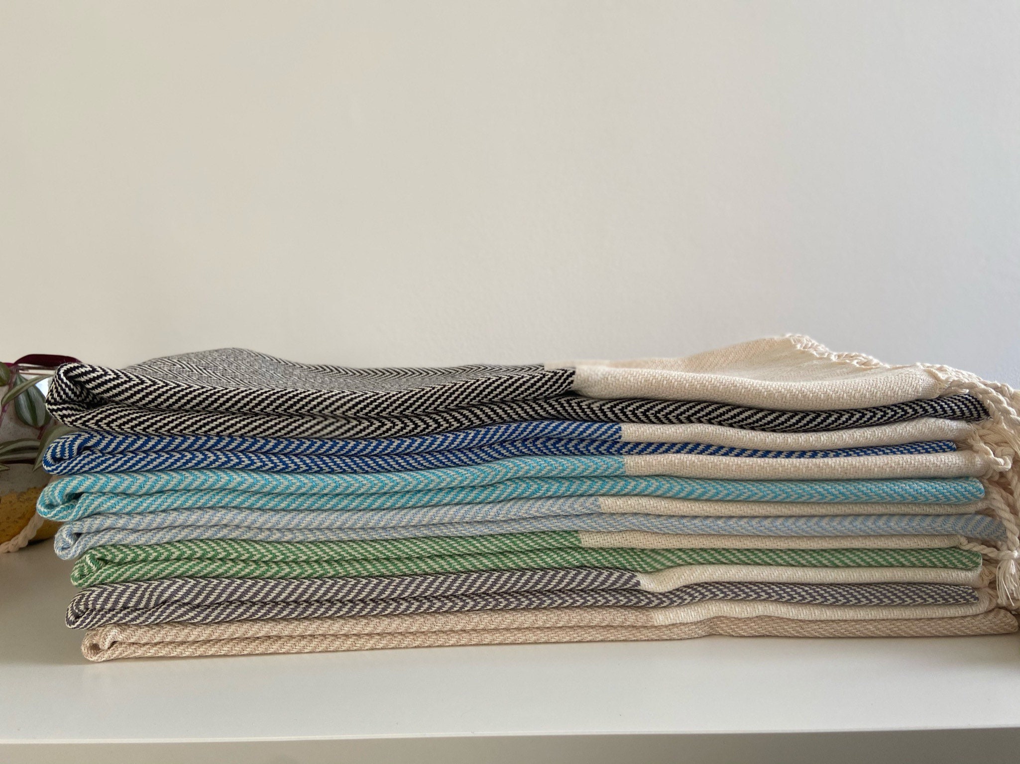 Black Sofa Throw With Fine Herringbone Design Cotton Throw Etsy UK