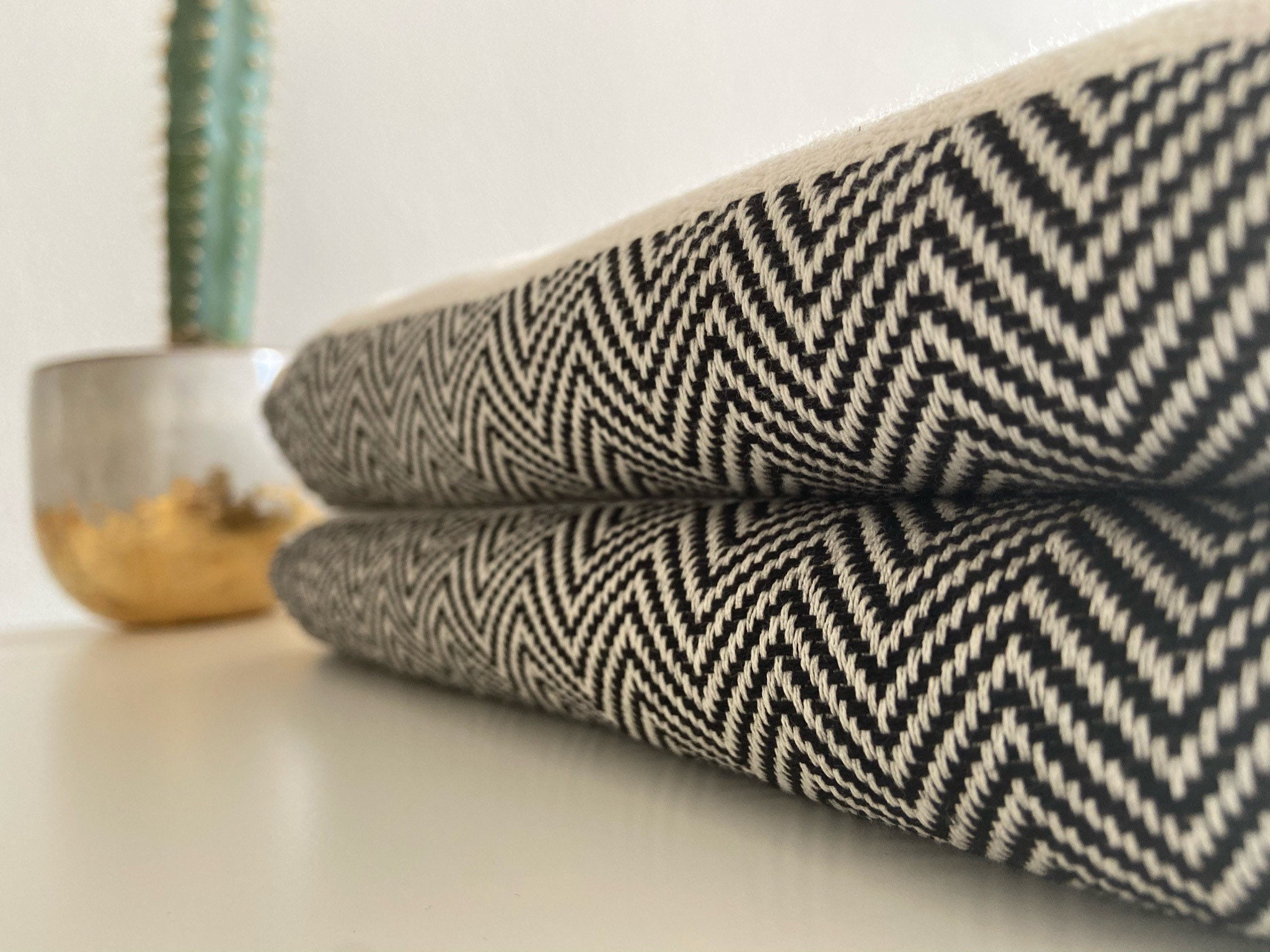 Black Sofa Throw With Fine Herringbone Design Cotton Throw Etsy UK