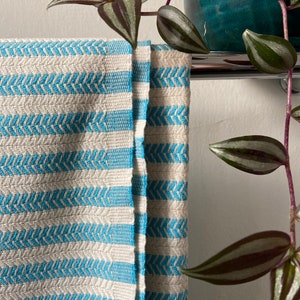 Turquoise Striped Cotton Sofa Throw, Throw Blanket, Turkish Towel - Etsy UK