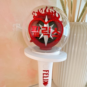 4 Decals Set - Stray Kids SKZ SKZOO 3RACHA for Stay Nachimbong Lightstick Vinyl Decal Decor Sticker Set Heart Flames Design