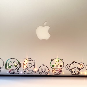 BT21 Baby Decal Set - BTS Bangtan  Vinyl Decal for Car, Laptop, Window, Wall, Phone/iPad Case (Koya, RJ, Shooky, Mang, Chimmy, Tata, Cooky)