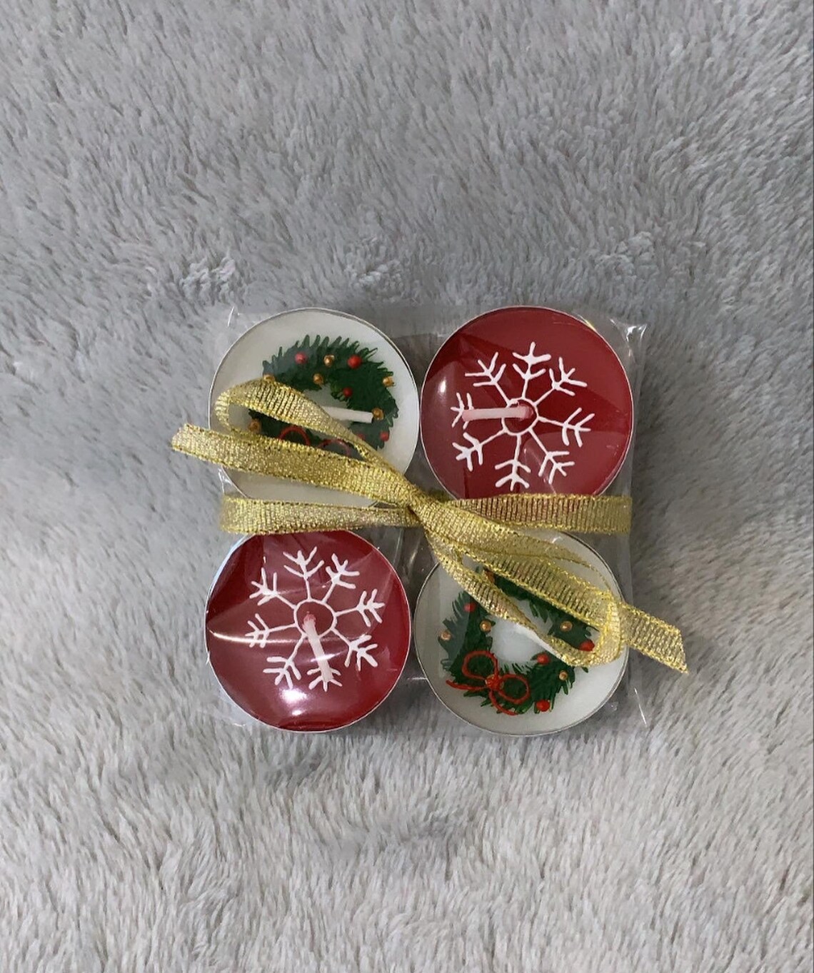 Hand decorated Christmas tea lights Etsy