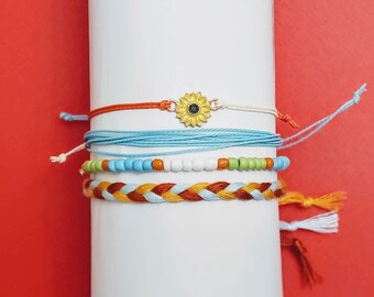 Sunflower/ Daisy Combo Bracelet Set