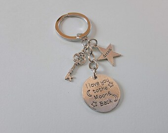 Inscribed Keychain with Charms