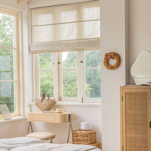 Mid weight Linen Blend Custom Roman Shades Custom Window Shades