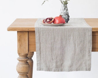 Linen Table Runner, 100% European Pure Linen Long Table Runner, Ready to Ship, Gift for Moms Customized Sizes Available
