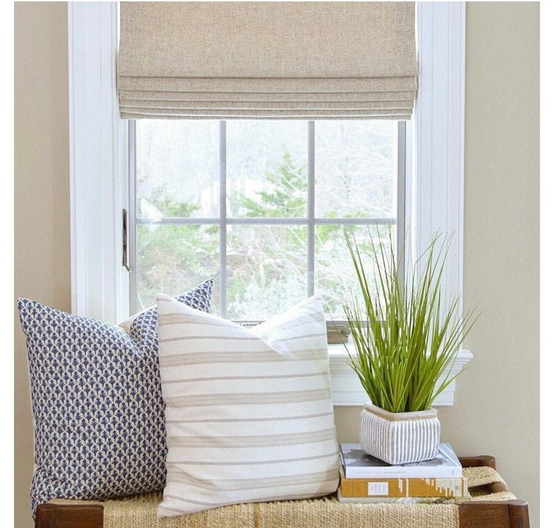 Linen Texture Custom Roman Shades Plain Fold Modern Designer Etsy