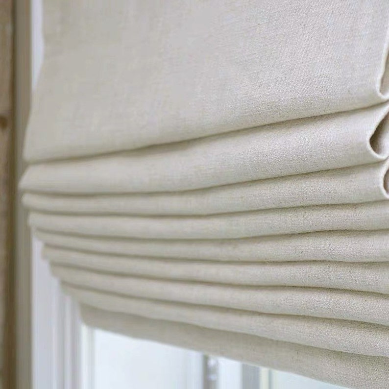 Linen Texture Custom Roman Shades Plain Fold Modern Designer Etsy