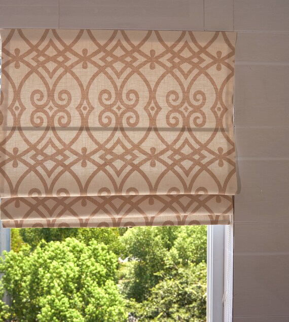 Custom Roman Shades Natural Color Pattern Fabric Modern - Etsy