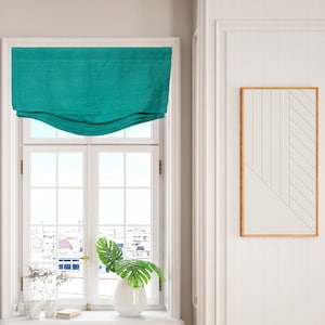 Cortina romana de imitación relajada personalizada: un regalo que se queda en su sala de estar / Cenefa estilo lino / Cortinas hechas a medida