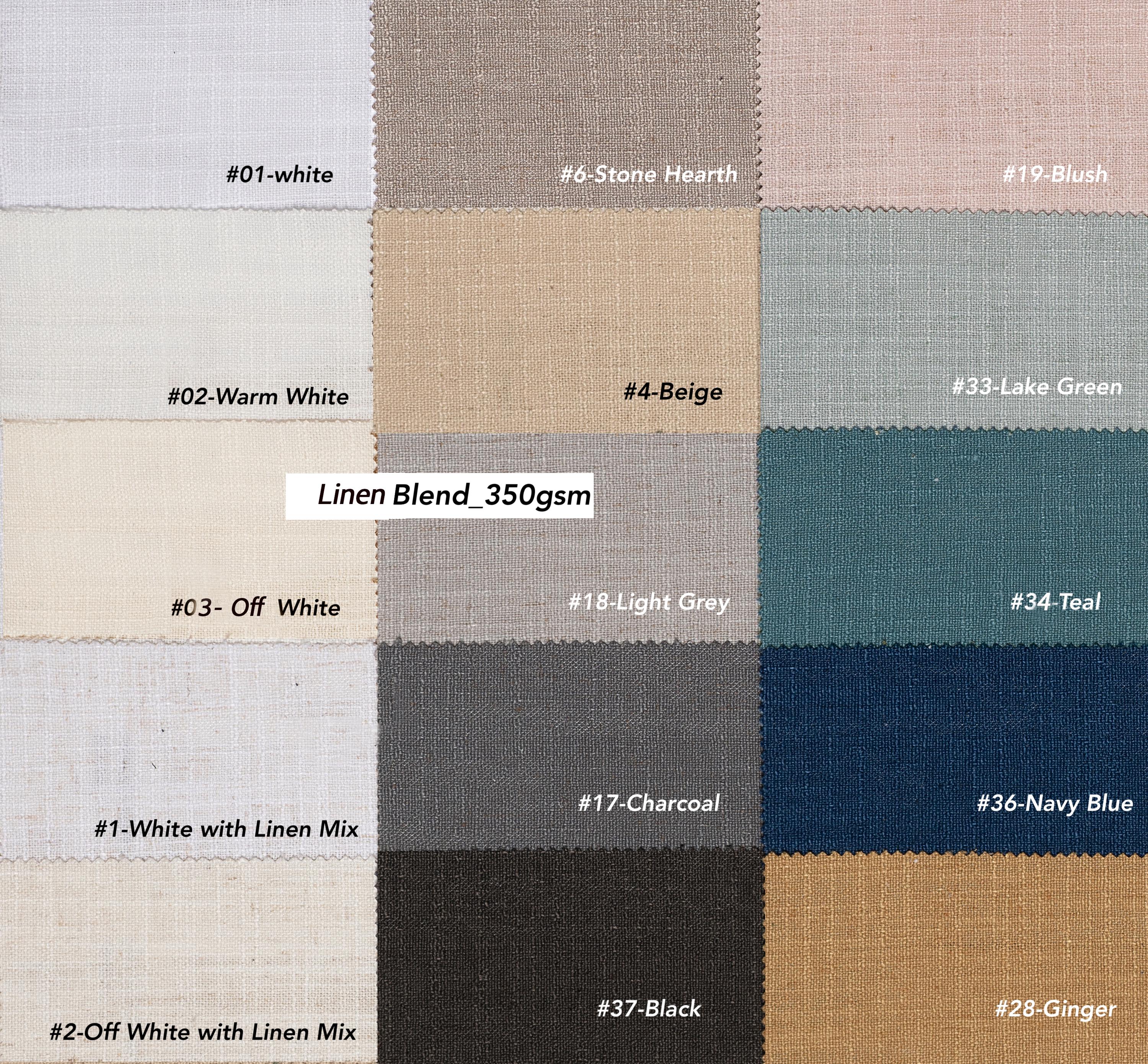 Fabric Swatches: Linen, Cotton, & Ribbon Trim Colors